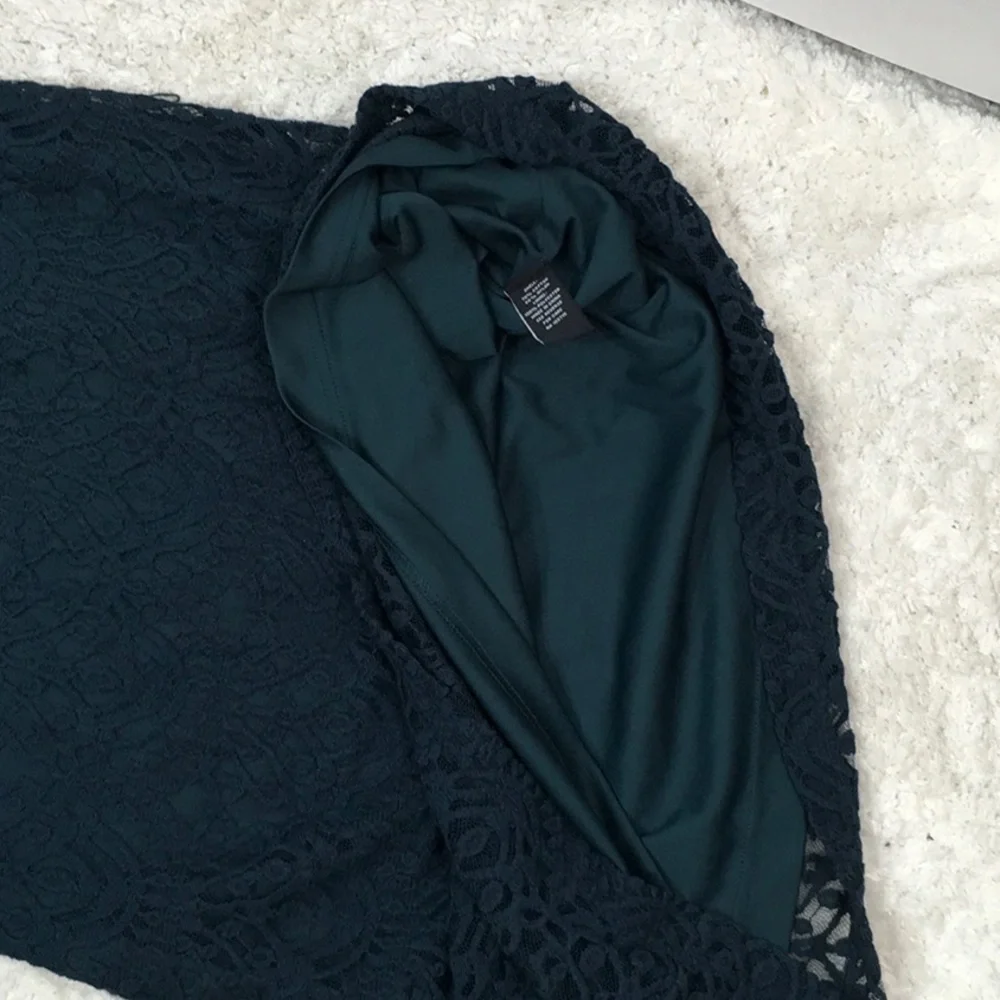 Sharagano teal lace sheath dress NWT